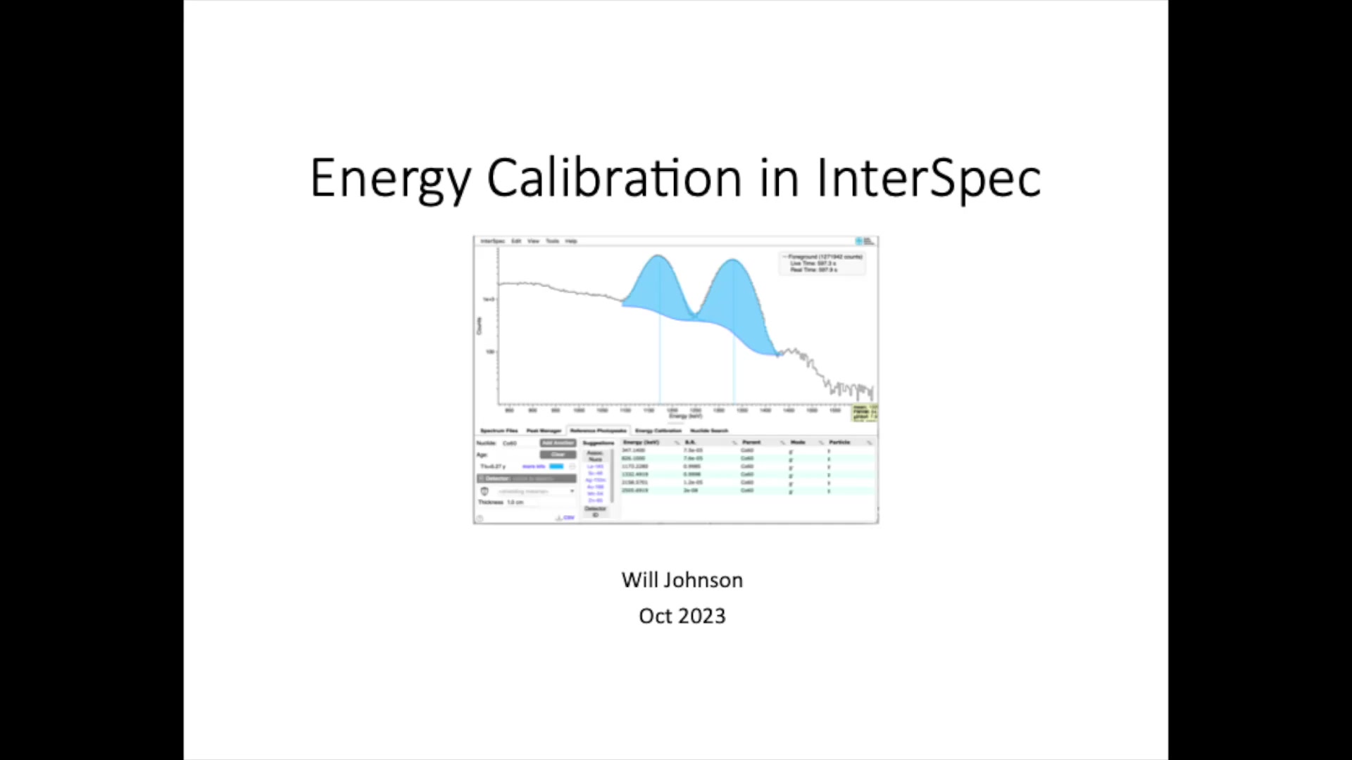 InterSpec: Energy Calibration in InterSpec - Nov. 2023